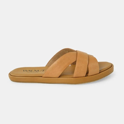 Walnut - Lola Leather Slide Coconut Tan