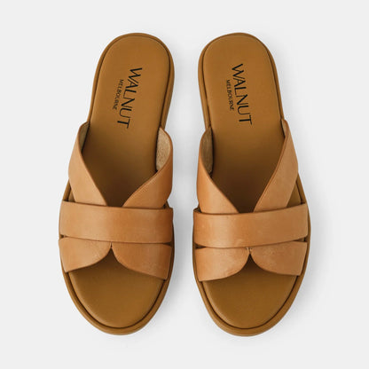 Walnut - Lola Leather Slide Coconut Tan