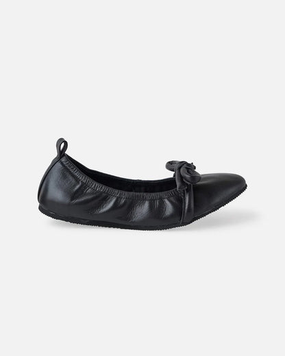 Walnut - Anthea Leather Ballet - Black