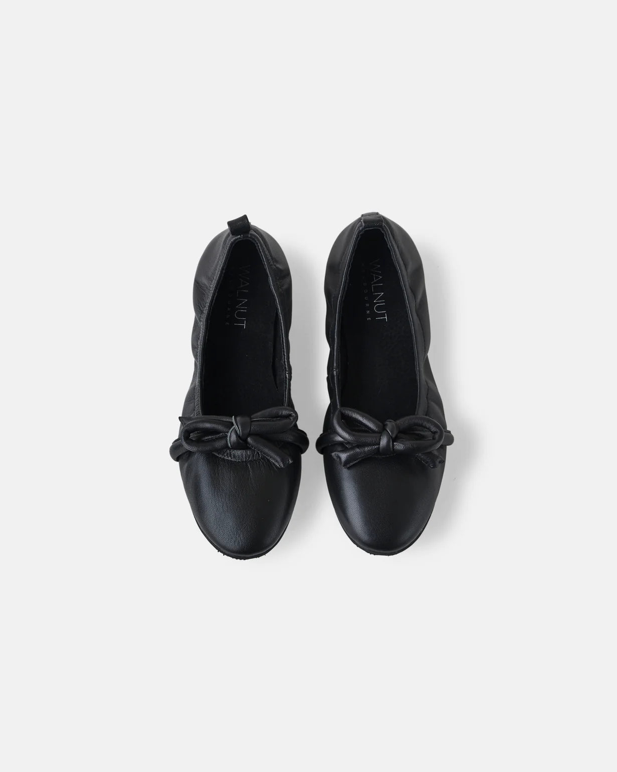 Walnut - Anthea Leather Ballet - Black