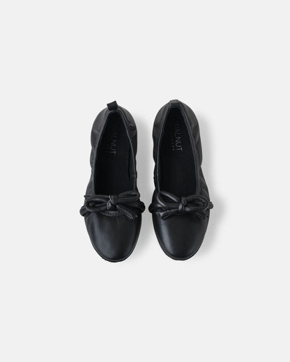 Walnut - Anthea Leather Ballet - Black