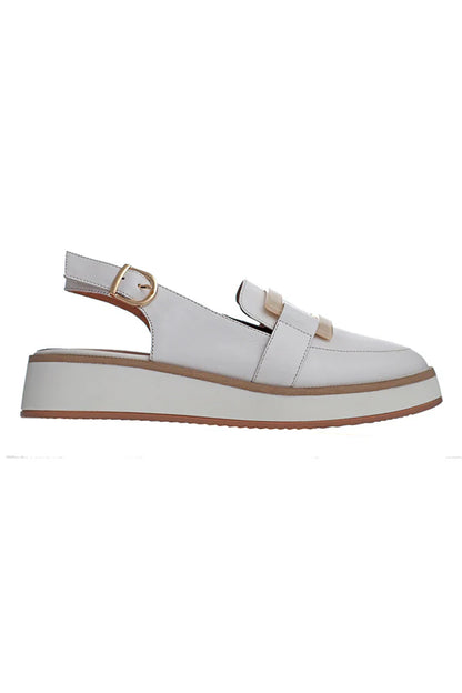 Alfie & Evie - Quavo White Wedged Platform Loafer