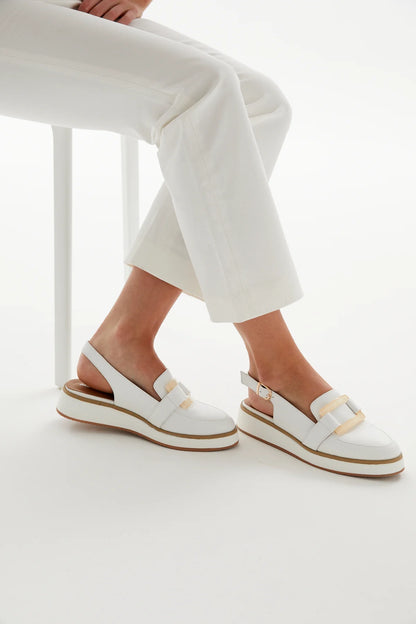 Alfie & Evie - Quavo White Wedged Platform Loafer