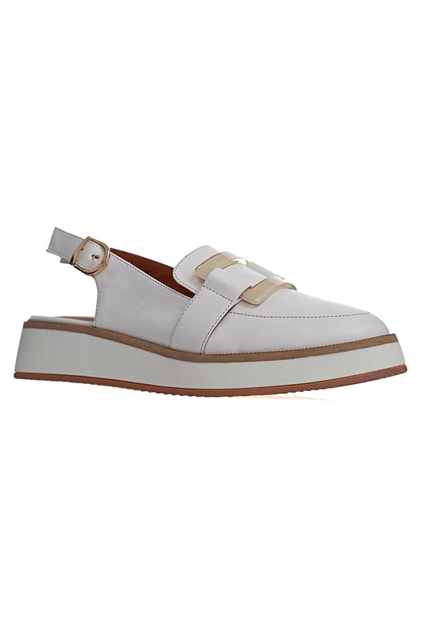 Alfie & Evie - Quavo White Wedged Platform Loafer