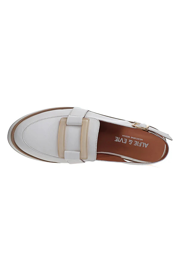 Alfie & Evie - Quavo White Wedged Platform Loafer