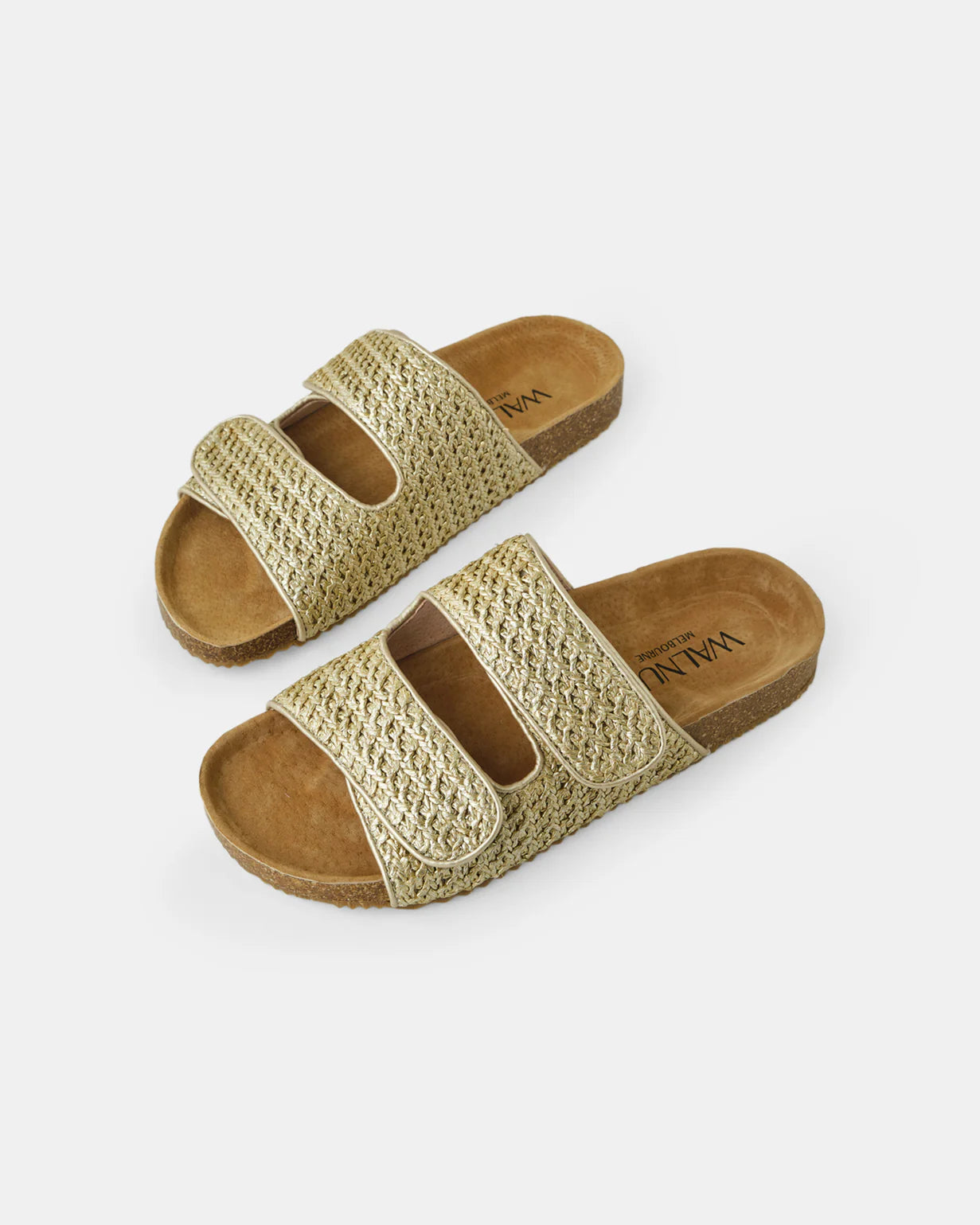 Walnut - Beach Slide - Soft Gold Metallic