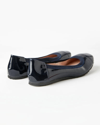 Walnut - Ava Patent Ballet Navy