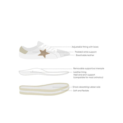 Alfie & Evie - Pixie Tennis Sneaker - Cream Honey Deer